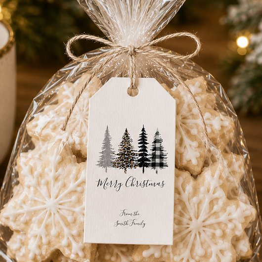 Glam Christmas Trees Geschenkanhänger