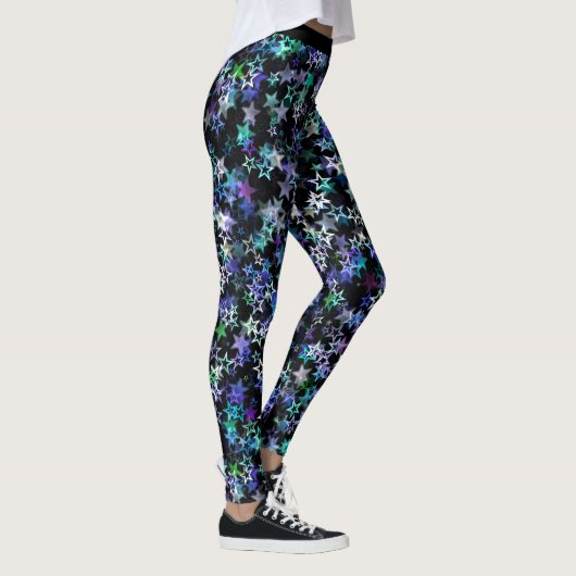 Glam Cluster von Stars Blue Lila Trendy Design Leggings (Rechts)