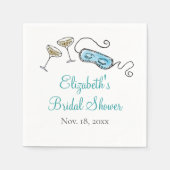 Glam Cocktail Party aus den 60er Jahren Hand-Illus Serviette (Vorderseite)