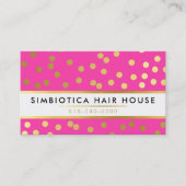 GLAM CONFETTI Modernes Dotmuster Gold heißen Rosa Visitenkarte (Vorderseite)