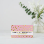 GLAM CONFETTI Modernes Dotmuster Gold pink Visitenkarte (Stehend Vorderseite)