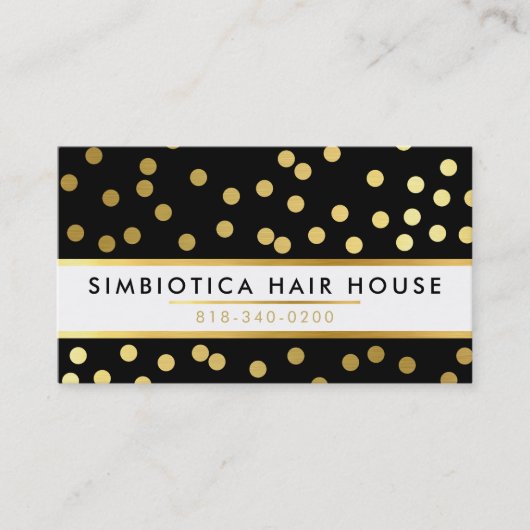 GLAM CONFETTI Modernes niedliches Dotmuster Visitenkarte (Vorderseite)