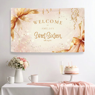 Glam Coquette Bögen Sweet 16 Blush Willkommensschi Banner
