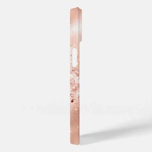 Glam Coral Pink Foil Confetti Case-Mate iPhone Hülle (Rückseite / Rechts)