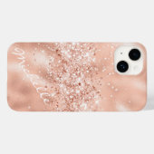 Glam Coral Pink Foil Confetti Case-Mate iPhone Hülle (Rückseite (Horizontal))