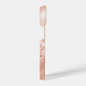 Glam Coral Pink Foil Confetti iPhone Hülle (Rechte Seite)