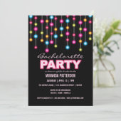 Glam Dance Lights Junggeselinnen-Abschied Einladun Einladung (Stehend Vorderseite)