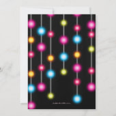 Glam Dance Lights Junggeselinnen-Abschied Einladun Einladung (Rückseite)