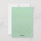 GLAM DANK IHNEN rustikale Gold Konfetti Minze weiß Dankeskarte (Rückseite)