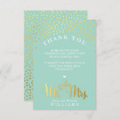 GLAM DANK IHNEN rustikale Gold Konfetti Minze weiß Dankeskarte (Vorne/Hinten)