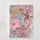 Glam Dark Ethnic Prego Mermaid Glitzer Babydusche Einladung (Vorderseite)