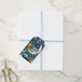 Glam Dark Mermaid Baby Showday Party Geschenkanhänger (Mit Garn)