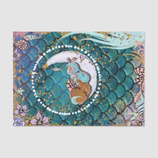 Glam Dark Mermaid Baby Showday Party Seidenpapier (Vorderseite)