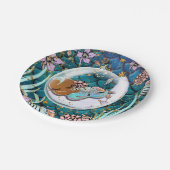 Glam Dark Mermaid Gold Glitzer Boys Babydusche Pappteller (Schrägansicht)