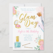Glam Day Birthday Einladung | Mani Pedi Wellness-C (Vorderseite)