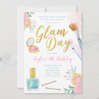 Glam Day Birthday Einladung | Mani Pedi Wellness-C