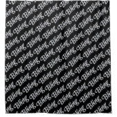 Glam Diamond-Bling-Text-Muster auf schwarz Duschvorhang (Vorderseite)