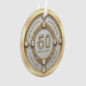 Glam Diamond & Gold Rahmen 50. Hochzeitstag Ornament (Vorderseite)