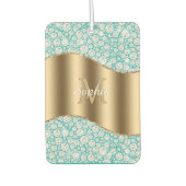 Glam Diamonds auf Aquamarin, Gold Monogram, Script Autolufterfrischer (Vorderseite)