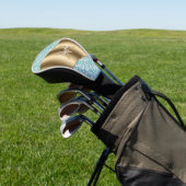 Glam Diamonds auf Aquamarin, Gold Monogram, Script Golf Headcover (In SItu)