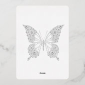 Glam Diamonds Butterflies Brautparty Folieneinladung (Rückseite)