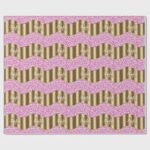 Glam Diamonds Fuchsia, Gold Monogram, Skriptname Geschenkpapier (Flach)