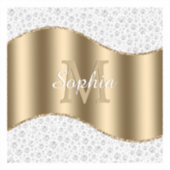 Glam Diamonds, Gold Monogram, Skriptname Aufkleber (Vorderseite)