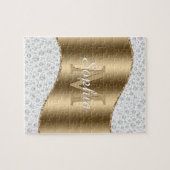Glam Diamonds, Gold Monogram, Skriptname Puzzle (Horizontal)