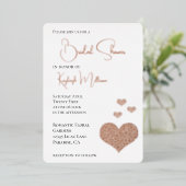 Glam Diamonds Heart Brautparty Folieneinladung (Stehend vorne)