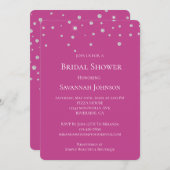 Glam Diamonds Jewel Pink Brautparty Einladung (Vorne/Hinten)