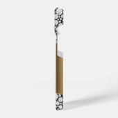 Glam Diamonds on Black, Gold Monogram, Script Name iPhone Hülle (Linke Seite)