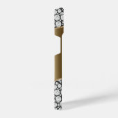 Glam Diamonds on Black, Gold Monogram, Script Name iPhone Hülle (Rechte Seite)