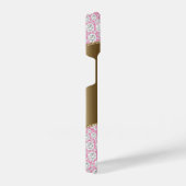 Glam Diamonds on Pink, Gold Monogram, Script Name iPhone Hülle (Rechte Seite)