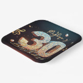 Glam Disco Ball Music Notes 30th Birthday Party Pappteller (Gewinkelt)