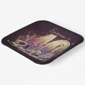 Glam Disco Ball Music Notes 40th Birthday Party Pappteller (Gewinkelt)