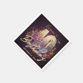 Glam Disco Ball Musical 40th Birthday Party Serviette (Ecke)