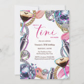 Glam Disco Espresso Martini Pink Birthday Party Einladung (Vorderseite)