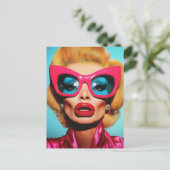 Glam Diva in Retro Shades Feiertagspostkarte (Stehend Vorderseite)