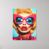 Glam Diva in Retro Shades Leinwanddruck (Vorderseite)