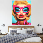 Glam Diva in Retro Shades Leinwanddruck (Insitu (Schlafzimmer))