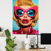 Glam Diva in Retro Shades Poster (Heimbüro)