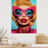 Glam Diva in Retro Shades Poster (Küche)