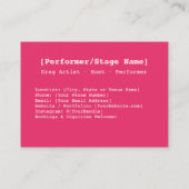 Glam Diva in Retro Shades Visitenkarte (Rückseite)