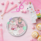 Glam Diva Llama Princess Birthday Party Pappteller (Party)