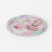 Glam Diva Llama Princess Birthday Party Pappteller (Schrägansicht)