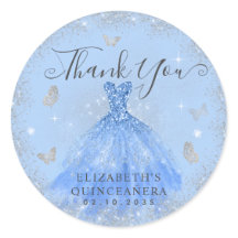 Glam Dusty Blue Silver Gown Quinceañera Vielen Dan