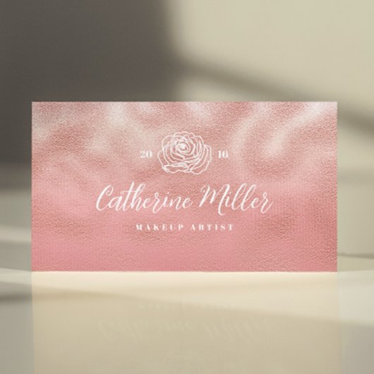 Glam Dusty Pink Glitzer Textured Business Card Visitenkarte