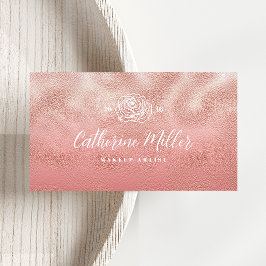 Glam Dusty Pink Glitzer Textured Business Card Visitenkarte