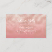 Glam Dusty Pink Glitzer Textured Business Card Visitenkarte (Rückseite)