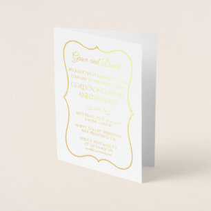 Glam Echtgoldfolie 50. Hochzeitstag Folienkarte